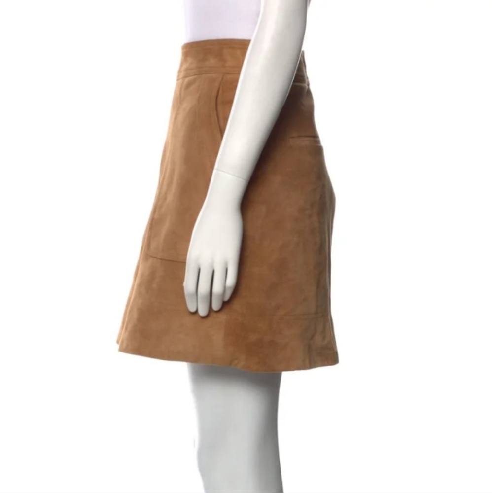 Vince Goat Leather And Silk Women's Skirt - Picture 3 of 5